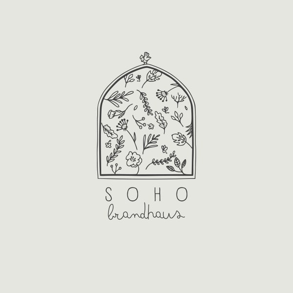 Greenhouse Logo | Personalized, Modern, Minimalistic, Trendy, Boho, Chic, Stylish, Boutique, Aesthetic, Garden, Botanical, Plant, Flower