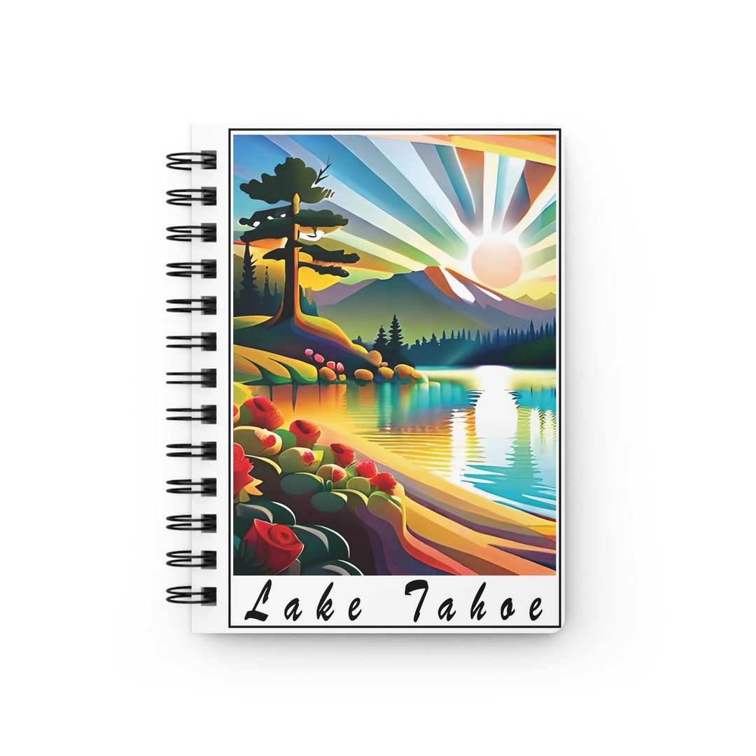 Lake Tahoe Notebook, Lake Tahoe Gifts, Lake Tahoe Spiral Notebook 5x7