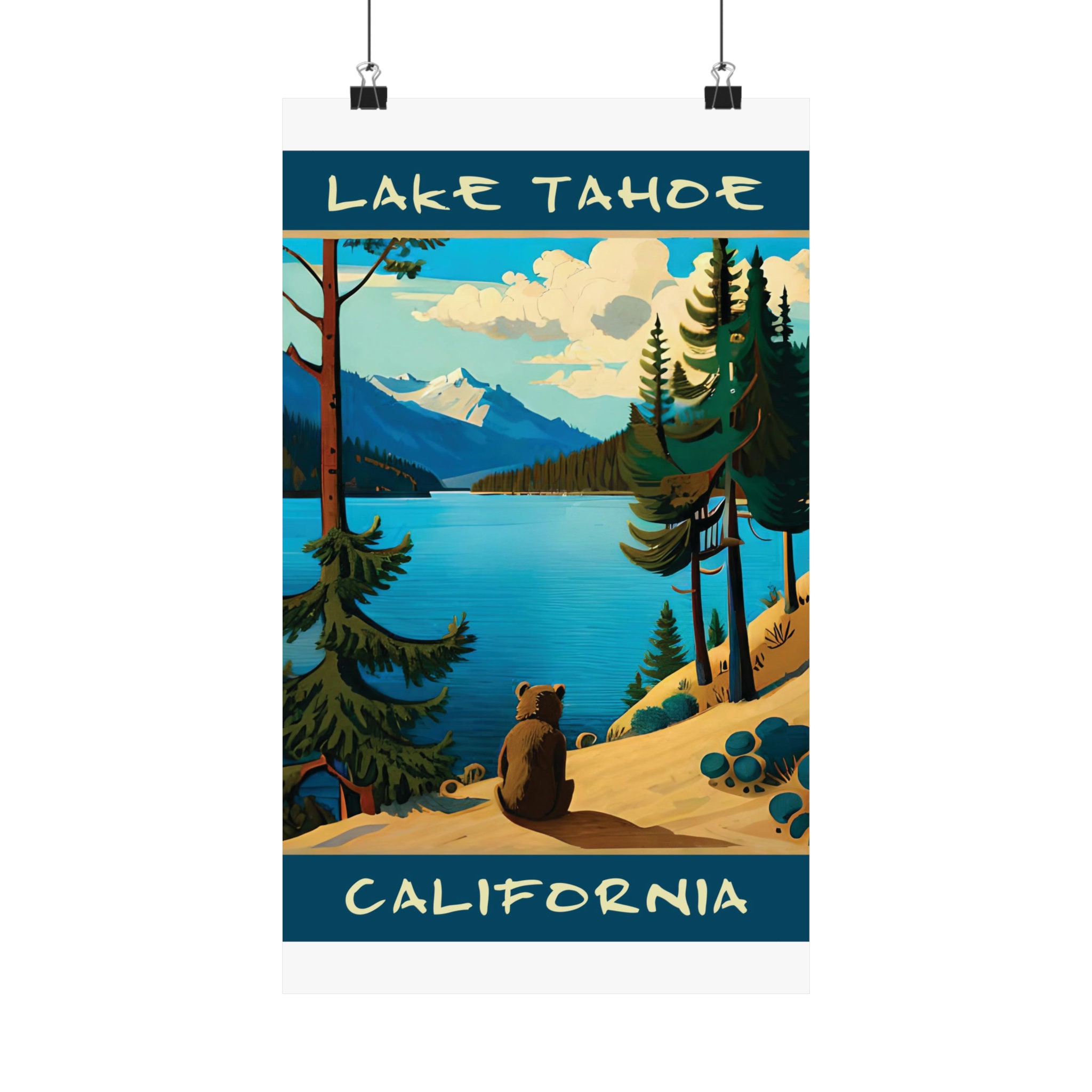 Lake Tahoe, Lake Tahoe Print, Lake Tahoe Poster, Mountain Landscape ...