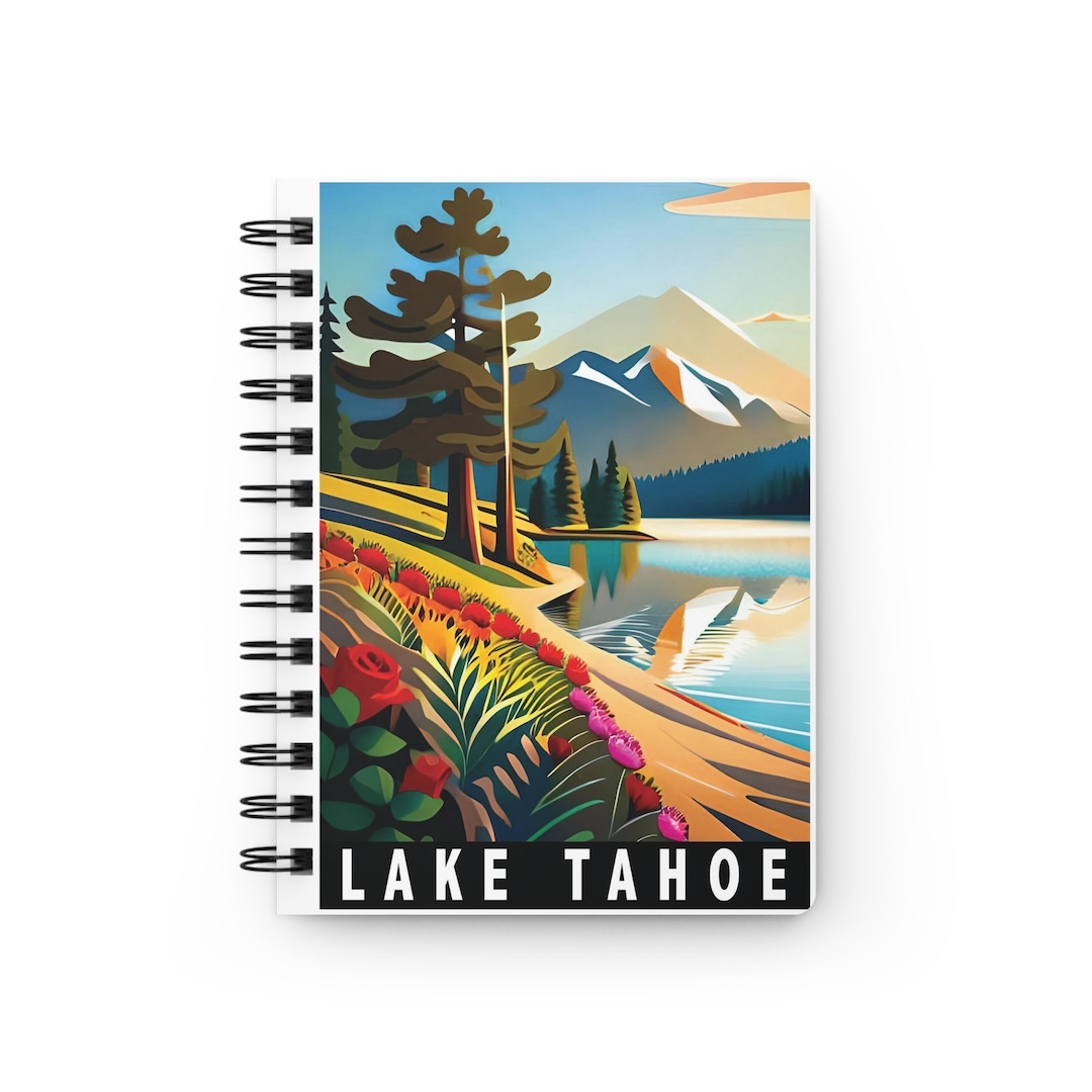 Lake Tahoe Notebook, Lake Tahoe Gifts, Lake Tahoe Spiral Notebook 5x7