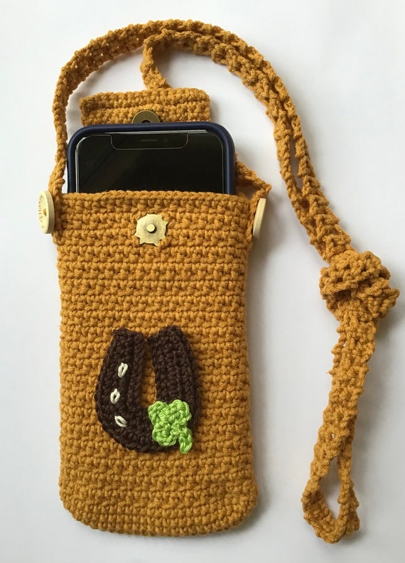 Borsa Tracolla Porta Borsetta Porta Cellulare Uncinetto Porta