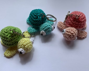 Amigurumi Little Turtle crocheted bag dangling, color requests possible