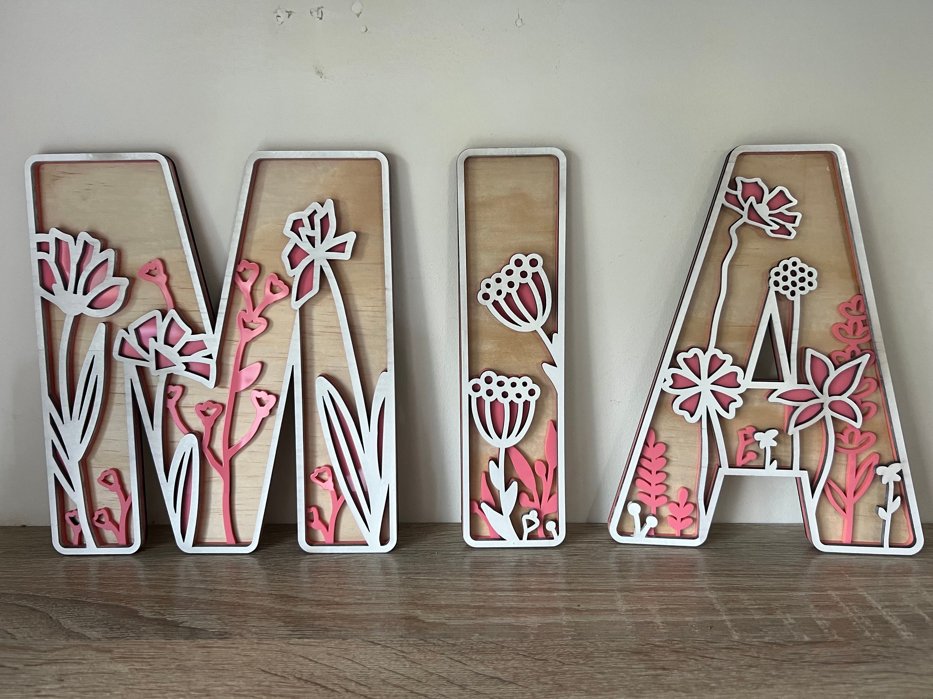Wildflowers Themed Letters | Kids Wall Decor | Kids Room - Etsy