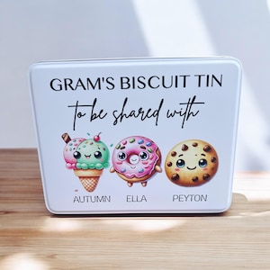 Personalised biscuit tin