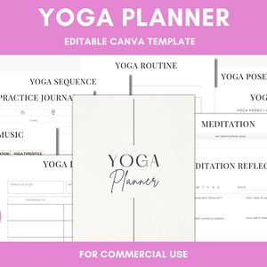 Editable Yoga Journal in Canva | Canva Template Pack | Yoga and Meditation Template | Commercial Use
