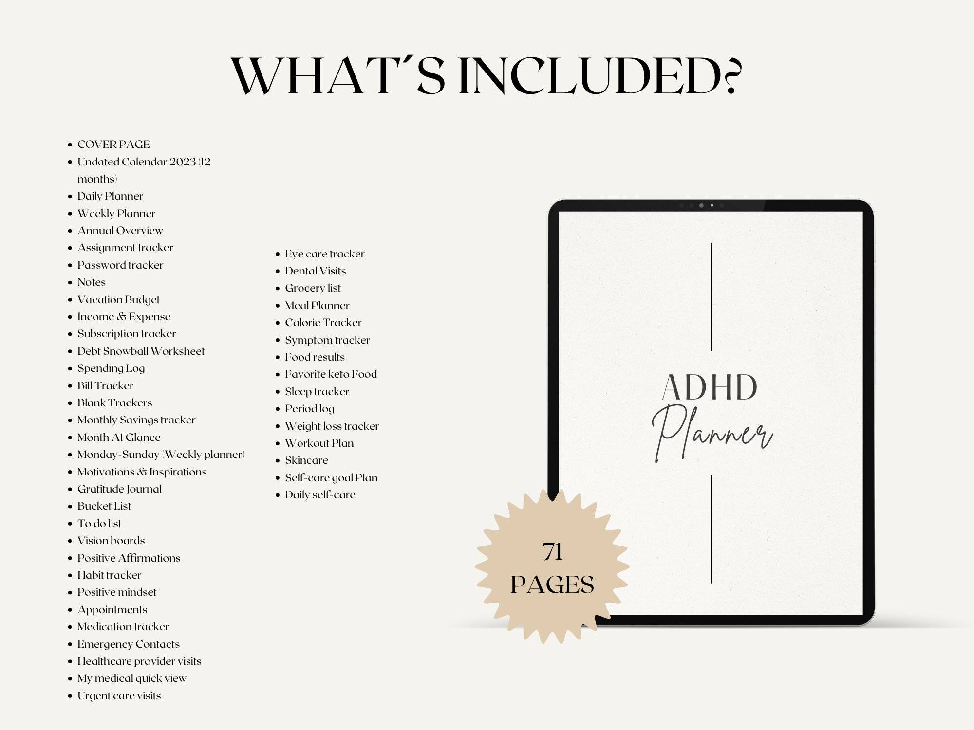 Editable ADHD Tplanner in Canva Canva Template Pack Attention Deficit Hyperactivity Disorder
