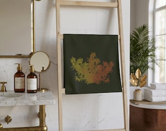 Toalla de mano con estampado de hojas de otoño, toalla de cocina con follaje otoñal, toalla de baño, toalla de mano decorativa, toalla de cocina de algodón, regalo para ella.
