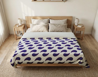 Minimale abstracte druppelvormige katoenen dekbedovertrek, moderne slaapkamerinrichting, zacht luxe beddengoed, esthetische woondecoratie, dekbedovertrek, moderne beddengoedset