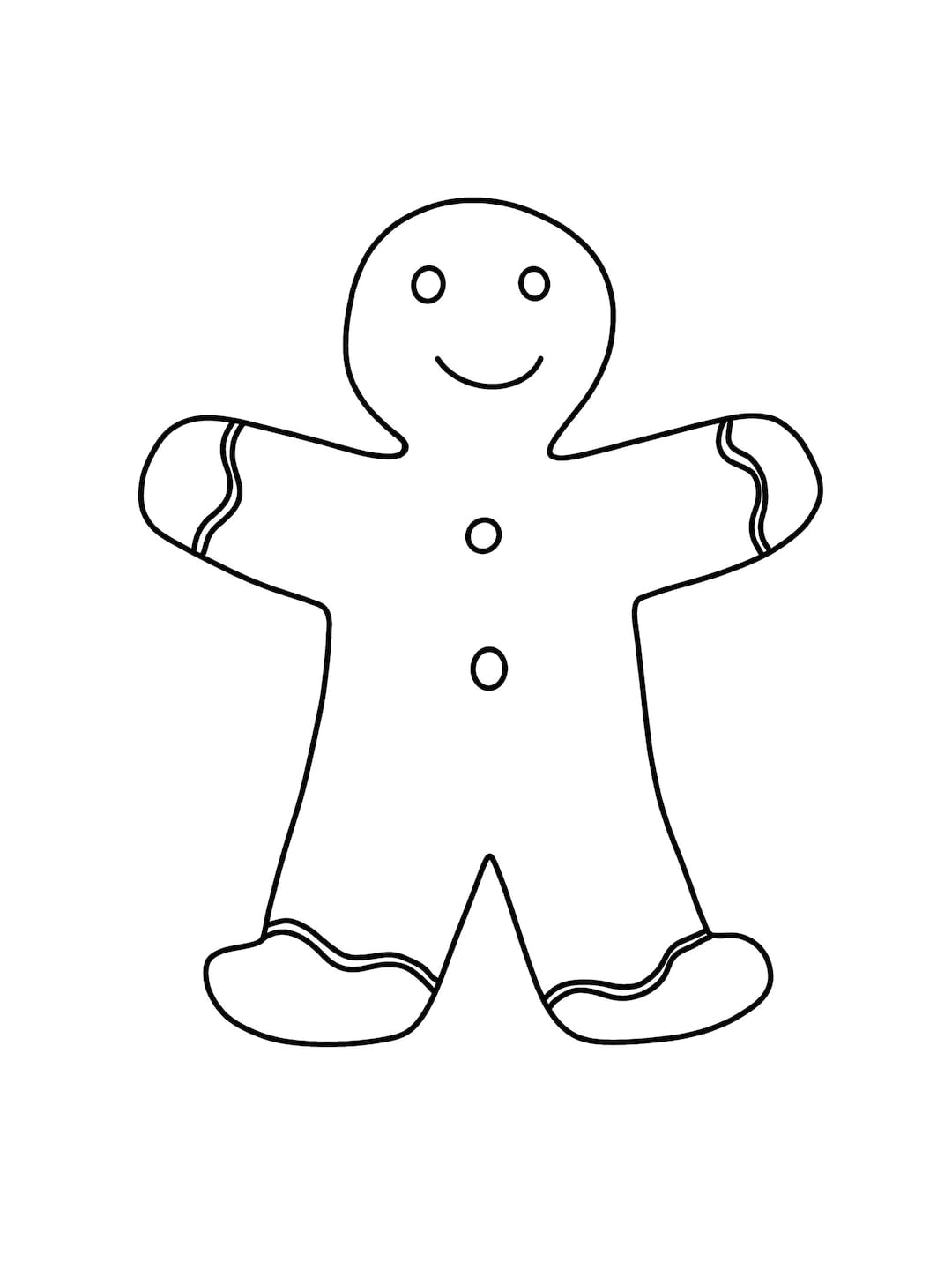 Gingerbread Man Coloring Page - Etsy