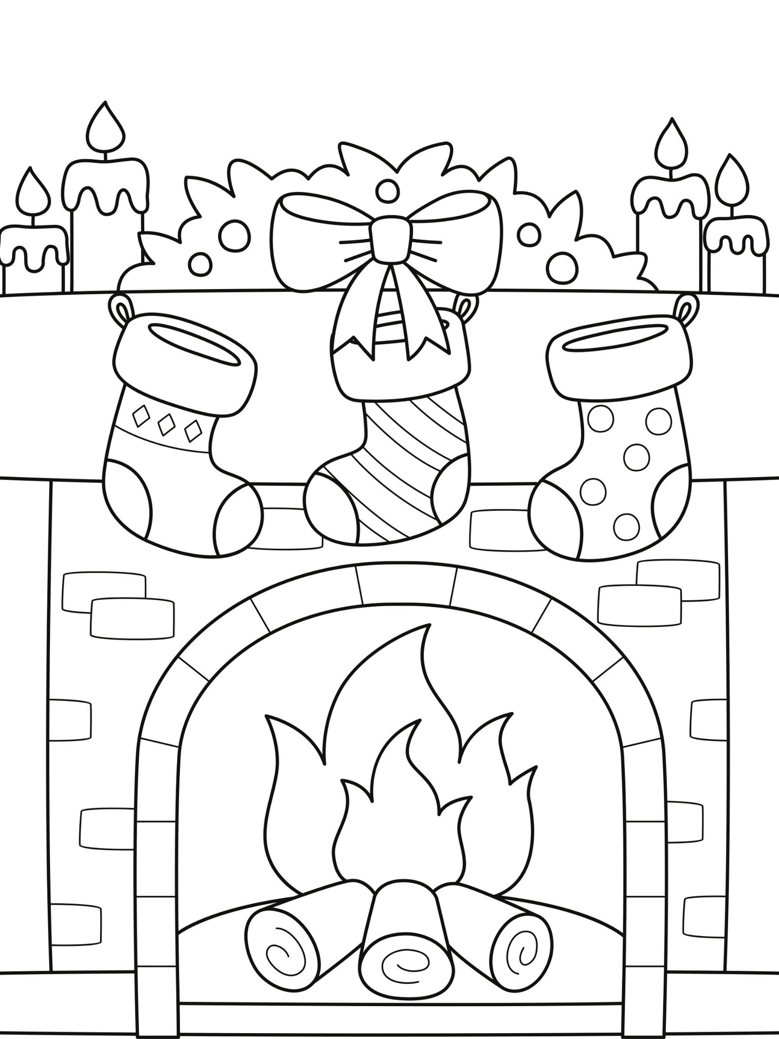 10 Cozy Christmas Fireplace Coloring Pages to Warm Your Heart