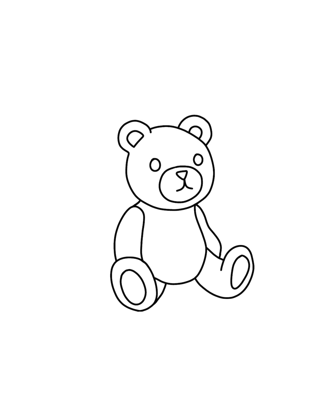 Teddy Bear Coloring Page - Etsy