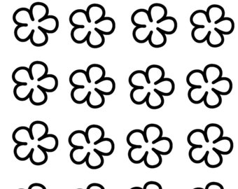 Simple small flowers coloring page JPEG image printable black and white