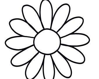 Daisy Coloring page JPEG Digital Printable Page