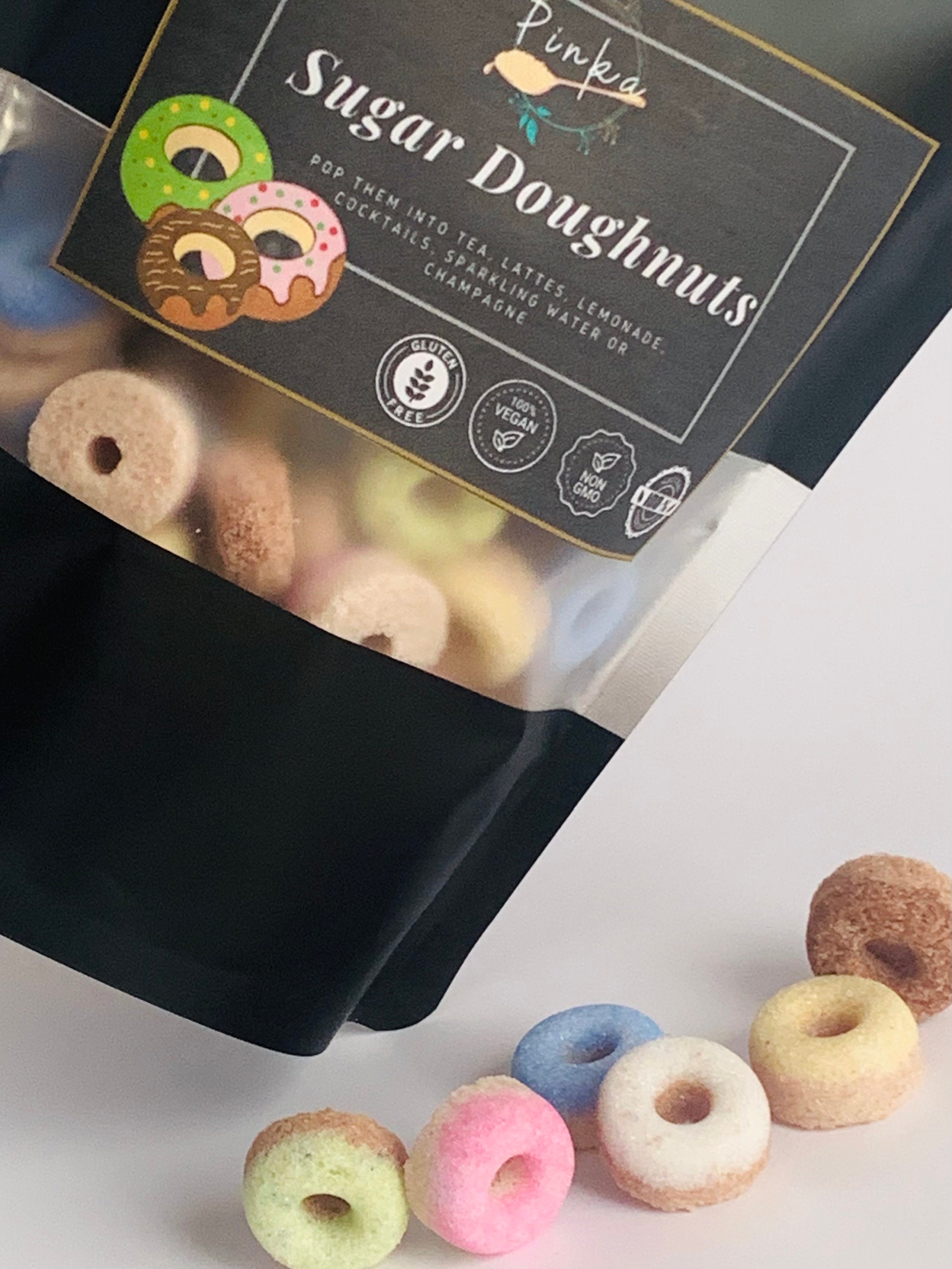 110 Shaped & Coloured, handcrafted sugar doughnuts, for Tea Party, Champagne Toasts, Wedding Buffet, Bridal Showers, or any special occasion