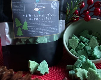 100 Zuckerwürfel in Form von ~CHRISTMAS TREE~ - Tee, Kaffee, Weihnachtsfeier, Geschenk, Zuckerdekoration