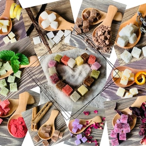 160 Mini Flavored Sugar Cubes: Artisan Tea, Coffee, Champagne