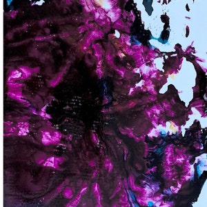 abstrato acrílico roxo obra de arte feito por conta própria
