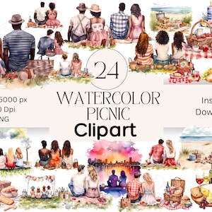 Picknick Grafiken Bundle PNG Sofortiger Download Scrapbooking Paar Junk Journal Clipart Freunde Picknick Clipart Sammelalbum Frühling ClipArt