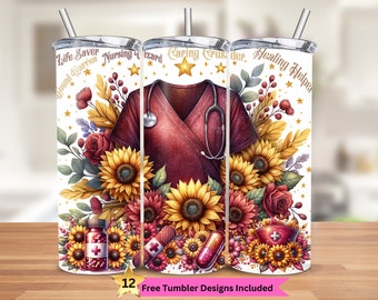 Nahtlose Krankenschwester Tumbler Wrap 20 Unzen Skinny Tumbler Sublimation Design Krankenschwester Sublimation Tumbler Png Scrubs Tumbler Digitaler Download Für Krankenschwestern