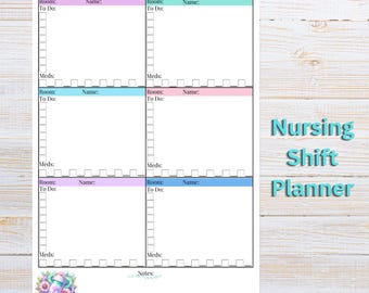 Nursing Shift To Do List Student Nurse Checklist Organized Nursing Shift Planner 6 Patient Nurse Brain Report Sheet Nurses Cheat Sheets