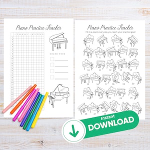 Piano Practice Tracker Beginner Piano Chart Leer Piano Sheet Tracker Jaarlijks Maandelijks Afdrukbaar