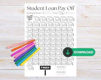 Student Loan Payoff Tracker: Coloring Chart (Digital Download)