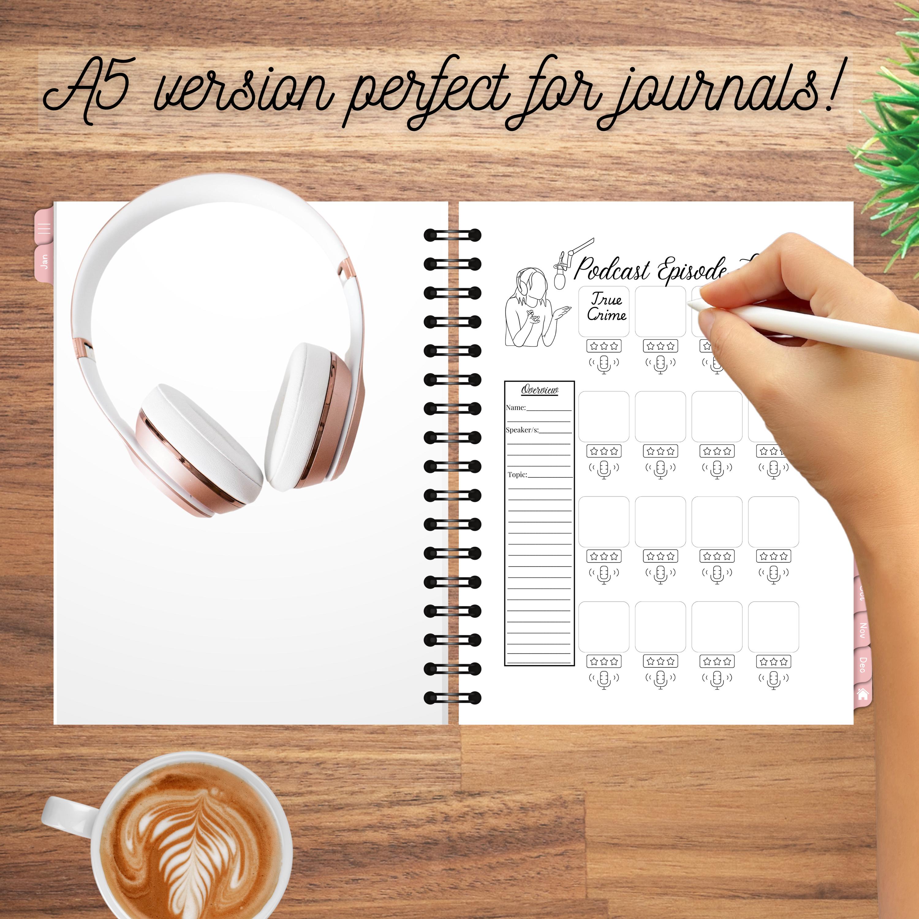 Podcast Tracker A4 A5 Printable Episode Tracker Podcast Journal Page ...