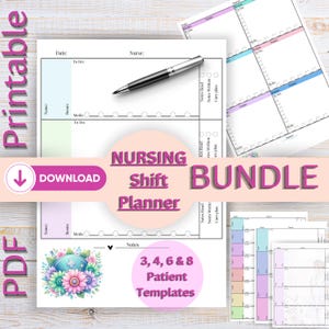 Nursing Shift To Do List Student Nurse Checklist Organized Nursing Shift Planner 3, 4, 6, 8 Patient Nurse Brain Report Sheet Nurses Sheets