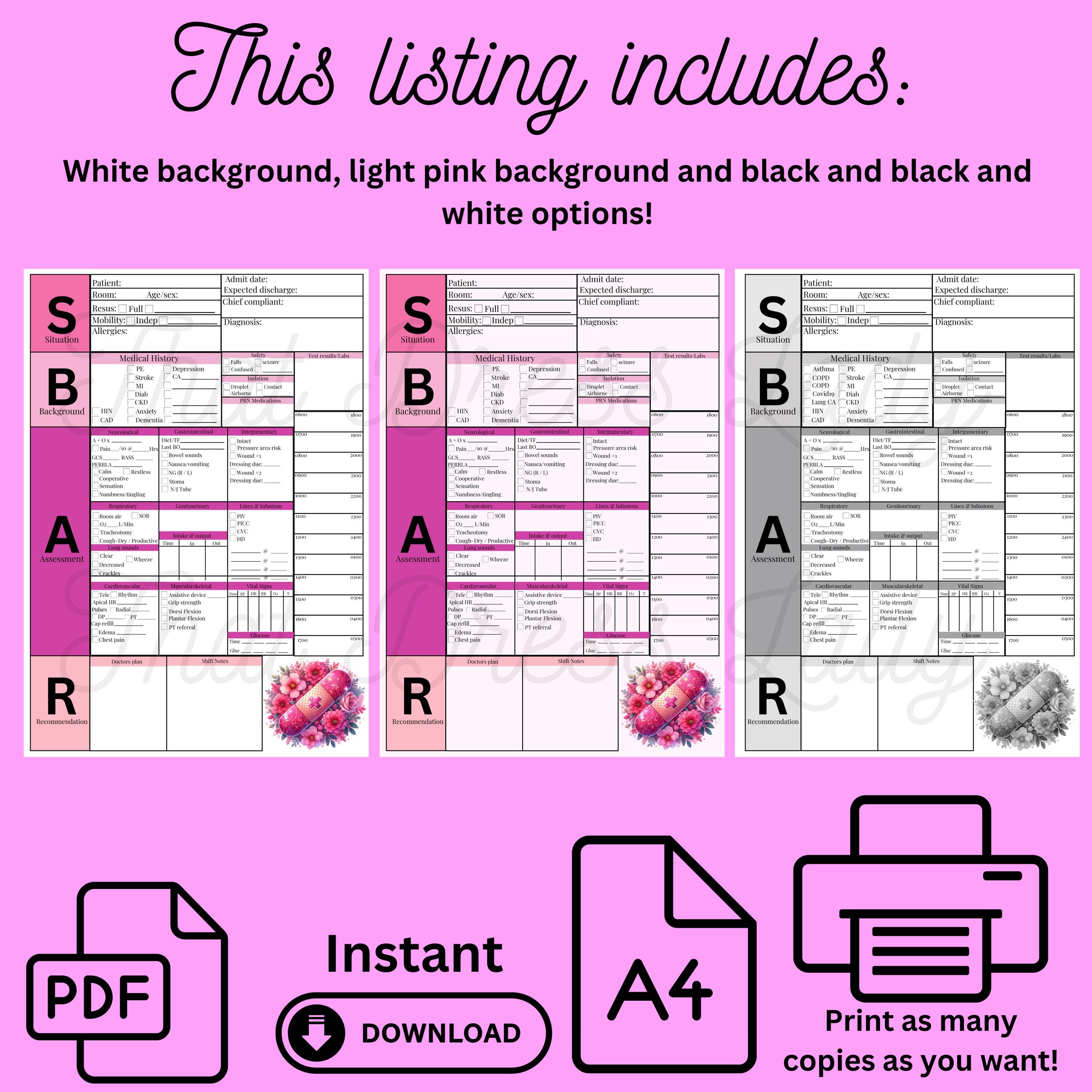 SBAR Nurse Report Sheet for Nursing Student Med Surg SBAR Report Sheet ...