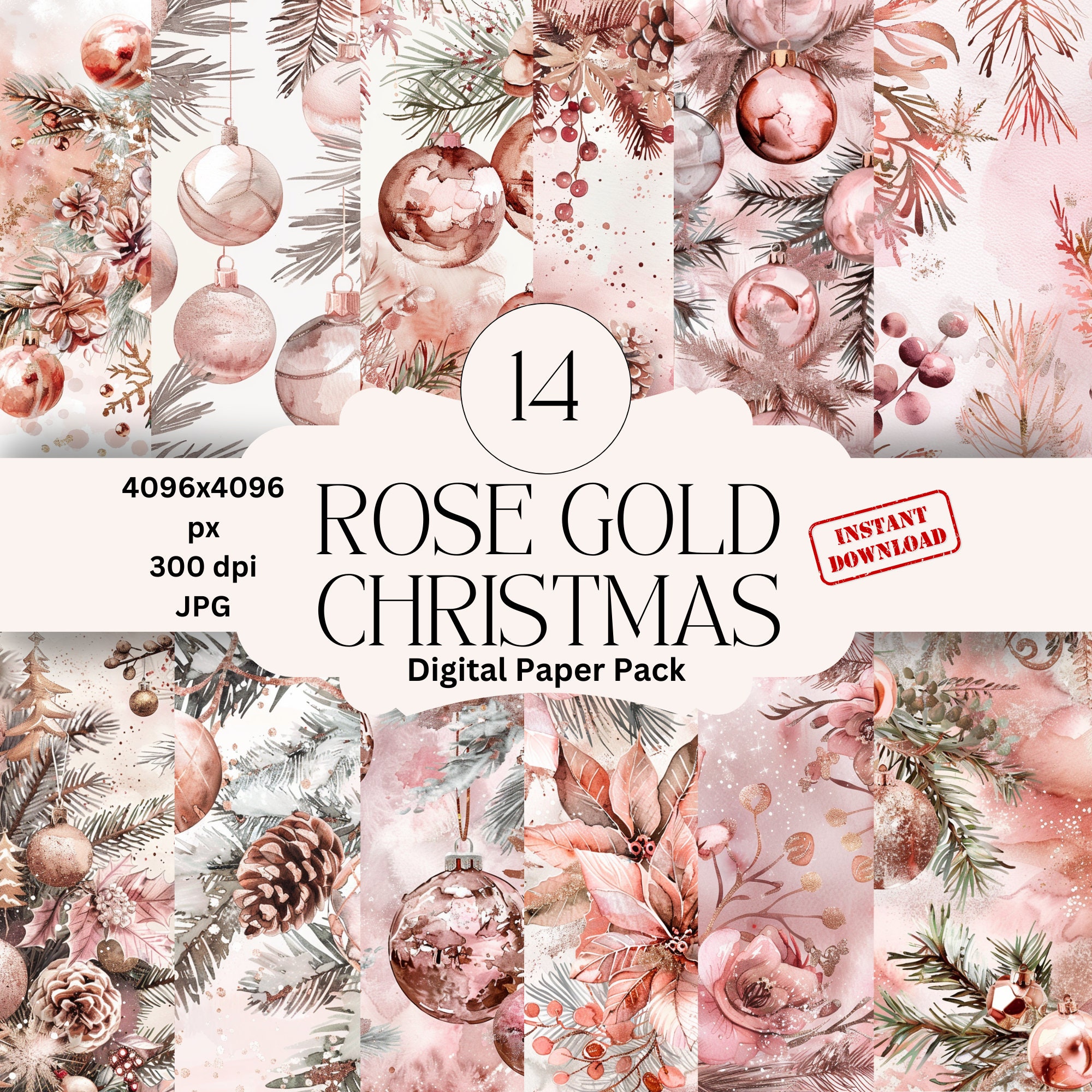 Rose Gold Xmas Decor - Etsy