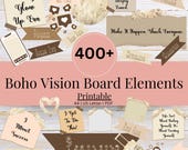 Boho Vision Board Printables: Manifesting Kit (A4/Letter PDF) 2026 Goal Setting