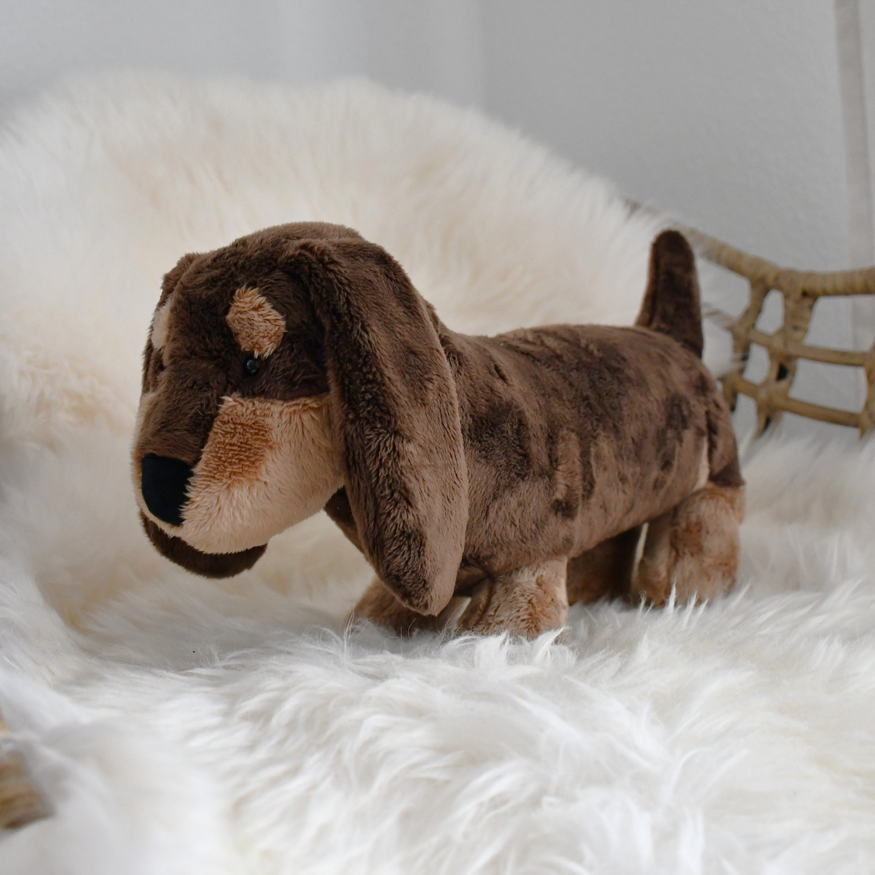 Dachshund Plush Dog Toy, 3D Realistic Dog Plushie, Realistic Art