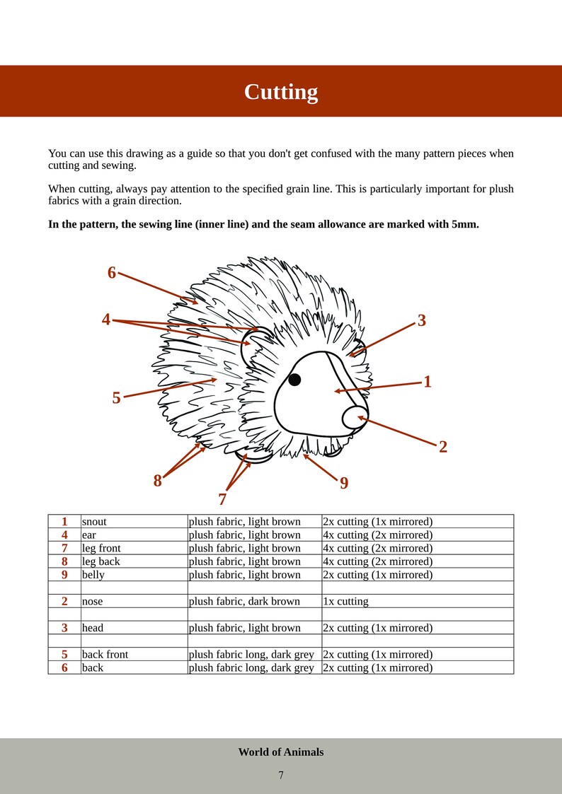 PDF Sewing Pattern - Hedgehog Stuffed Animal/plush Toy - 13 Cm ...