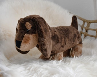 PDF Sewing pattern - Dachshund stuffed animal/plush toy - 18 cm | ENGLISH