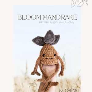 Bloom the Mandrake: Crochet Amigurumi PATTERN, cute, squishy, leggy and curvy with a booty. Modifications possible for fruits and vegetables image 1