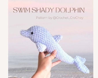 Patrón de delfín nadador Shady, peluche de delfín amigurumi de crochet