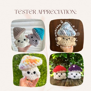 Mushy Crushy free NO-SEW crochet amigurumi PDF Pattern, Small Mushroom with a Poppable Hood and booty image 4