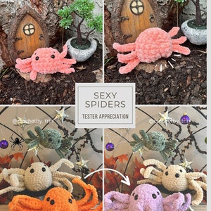 Boo-ty Small Spider: NO-SEW crochet amigurumi pdf Pattern. Cute spider with 4 eyes, 8 legs and a booty optional Quick&Easy Halloween deco image 6
