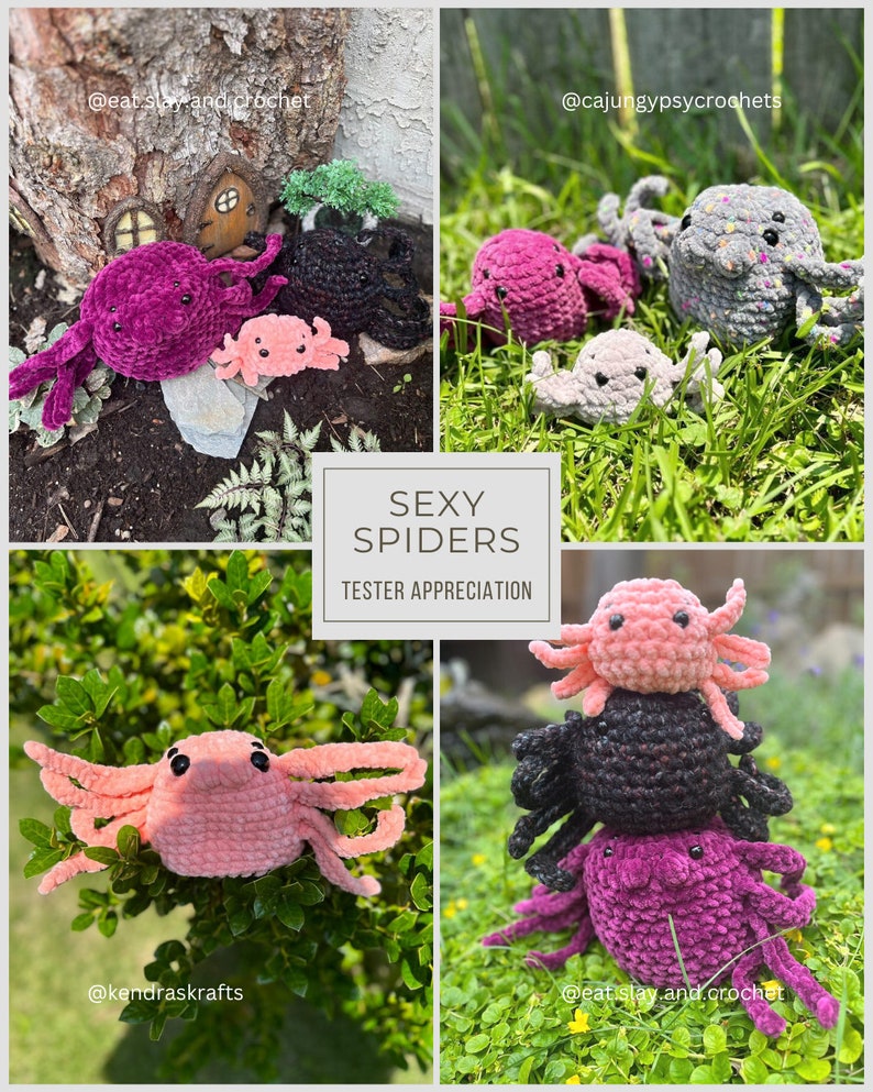Boo-ty Small Spider: NO-SEW crochet amigurumi pdf Pattern. Cute spider with 4 eyes, 8 legs and a booty optional Quick&Easy Halloween deco image 7