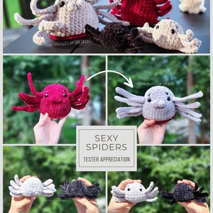 Boo-ty Small Spider: NO-SEW crochet amigurumi pdf Pattern. Cute spider with 4 eyes, 8 legs and a booty optional Quick&Easy Halloween deco image 5