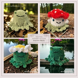 Fauna the Frog Mushroom & Sunflower. Reversible NO-SOW PDF Pattern, including 2 options, cute interactive fidget toy, pop inside out image 10