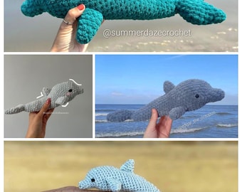 スイムシェイディードルフィンパターン、かぎ針編みのあみぐるみイルカ