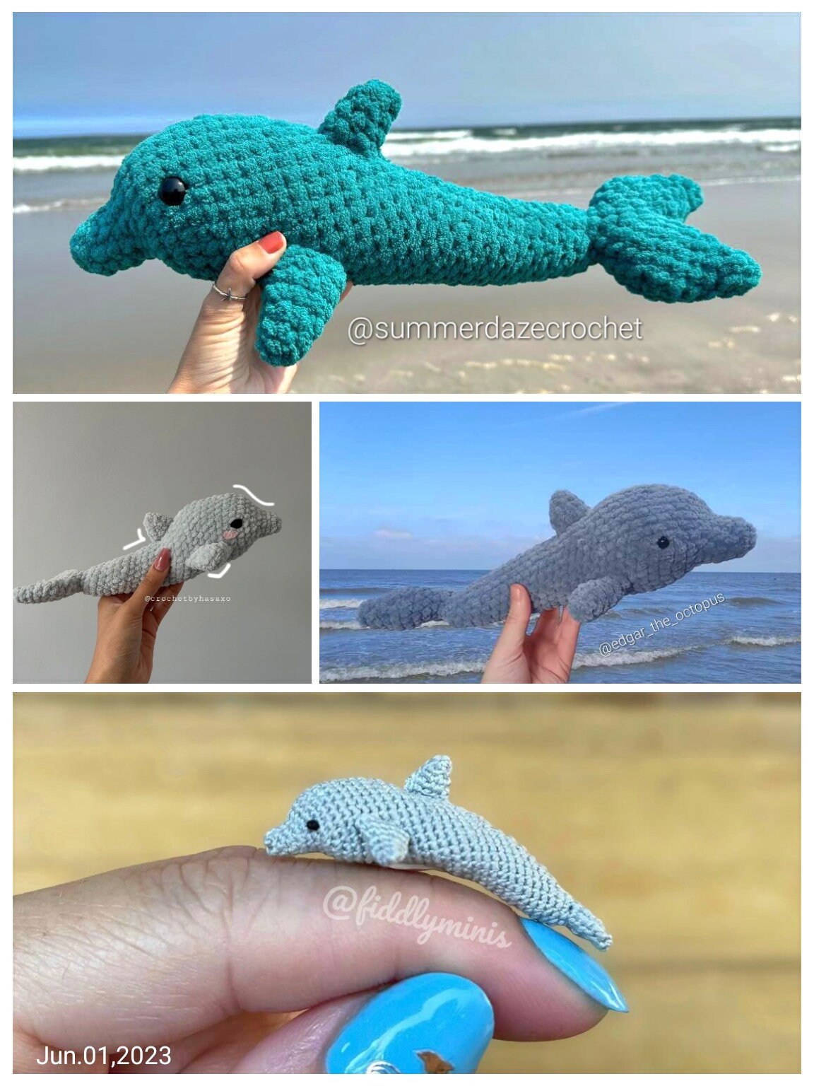 ハンドメイド　夏　編みぐるみ　インテリア　置物　海の生き物　イルカ イルカの編み方 by meetang How to crochet a Dolphin - YouTube
