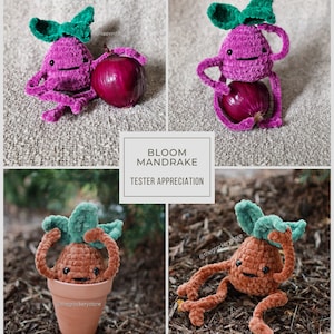 Bloom the Mandrake: Crochet Amigurumi PATTERN, cute, squishy, leggy and curvy with a booty. Modifications possible for fruits and vegetables image 5