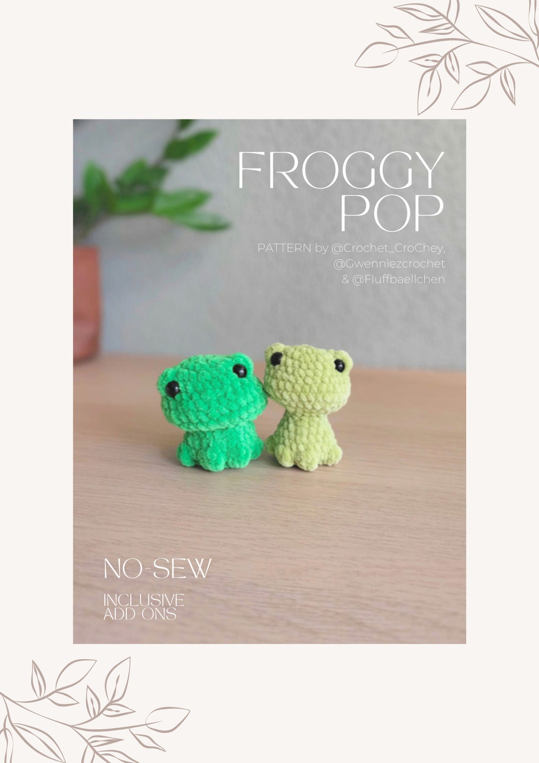 Froggy Pops Pdf Crochet Pattern, Quick and Easy No-sew Amigurumi Toad ...
