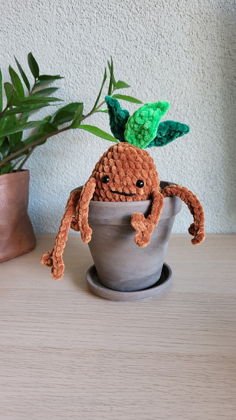 Bloom the Mandrake: Crochet Amigurumi PATTERN, cute, squishy, leggy and curvy with a booty. Modifications possible for fruits and vegetables image 7