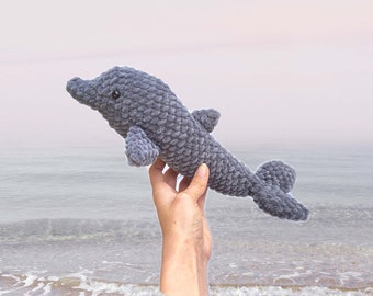 スイムシェイディードルフィンパターン、かぎ針編みのあみぐるみイルカ