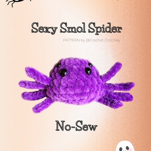 Boo-ty Small Spider: NO-SEW crochet amigurumi pdf Pattern. Cute spider with 4 eyes, 8 legs and a booty optional Quick&Easy Halloween deco image 1