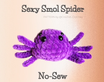 Boo-ty Small Spider: NO-SEW crochet amigurumi pdf Pattern. Cute spider with 4 eyes, 8 legs and a booty (optional) Quick&Easy Halloween deco!