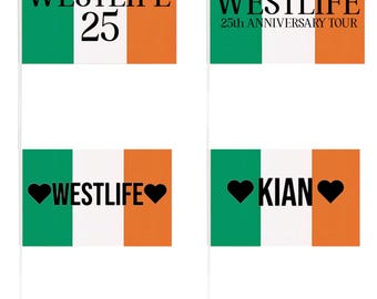 Westlife 25 years Anniversary waving flag, Irish flag,tote bags, sunglasses, band merchandise
